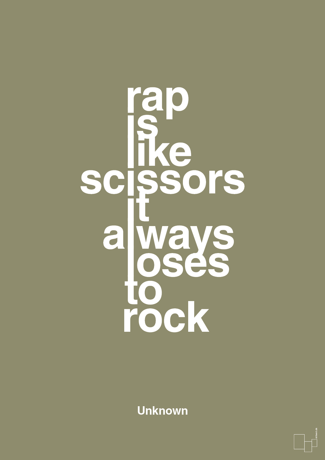 plakat: rap is like scissors it always loses to rock - misty forrest-Unknown-A1two3