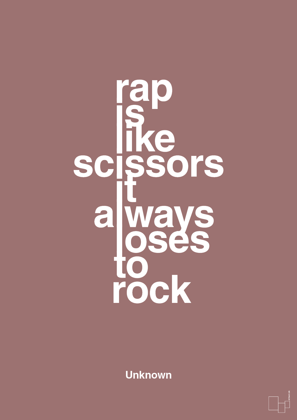 plakat: rap is like scissors it always loses to rock - plum-Unknown-A1two3