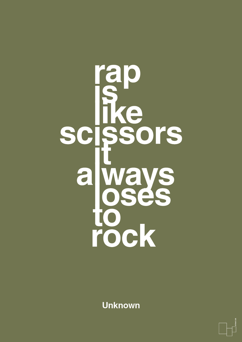 plakat: rap is like scissors it always loses to rock - secret meadow-Unknown-A1two3