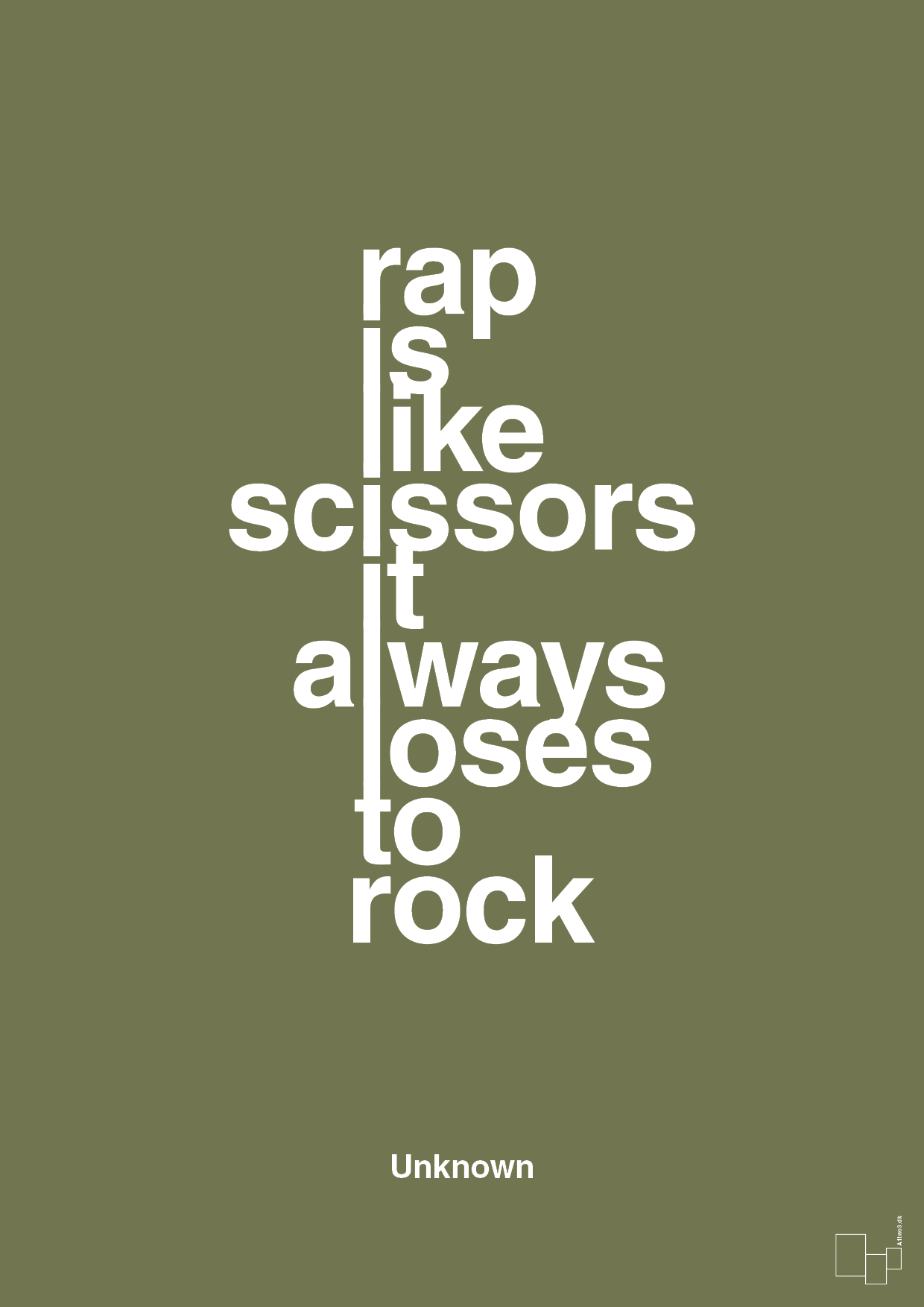 plakat: rap is like scissors it always loses to rock - secret meadow-Unknown-A1two3