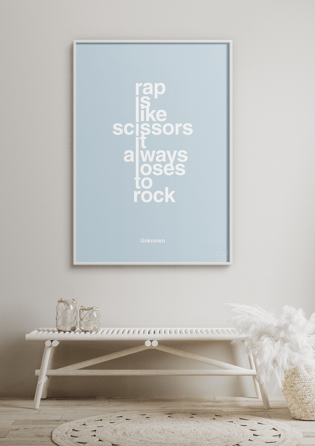 plakat: rap is like scissors it always loses to rock - graphic charcoal-Unknown-A1two3