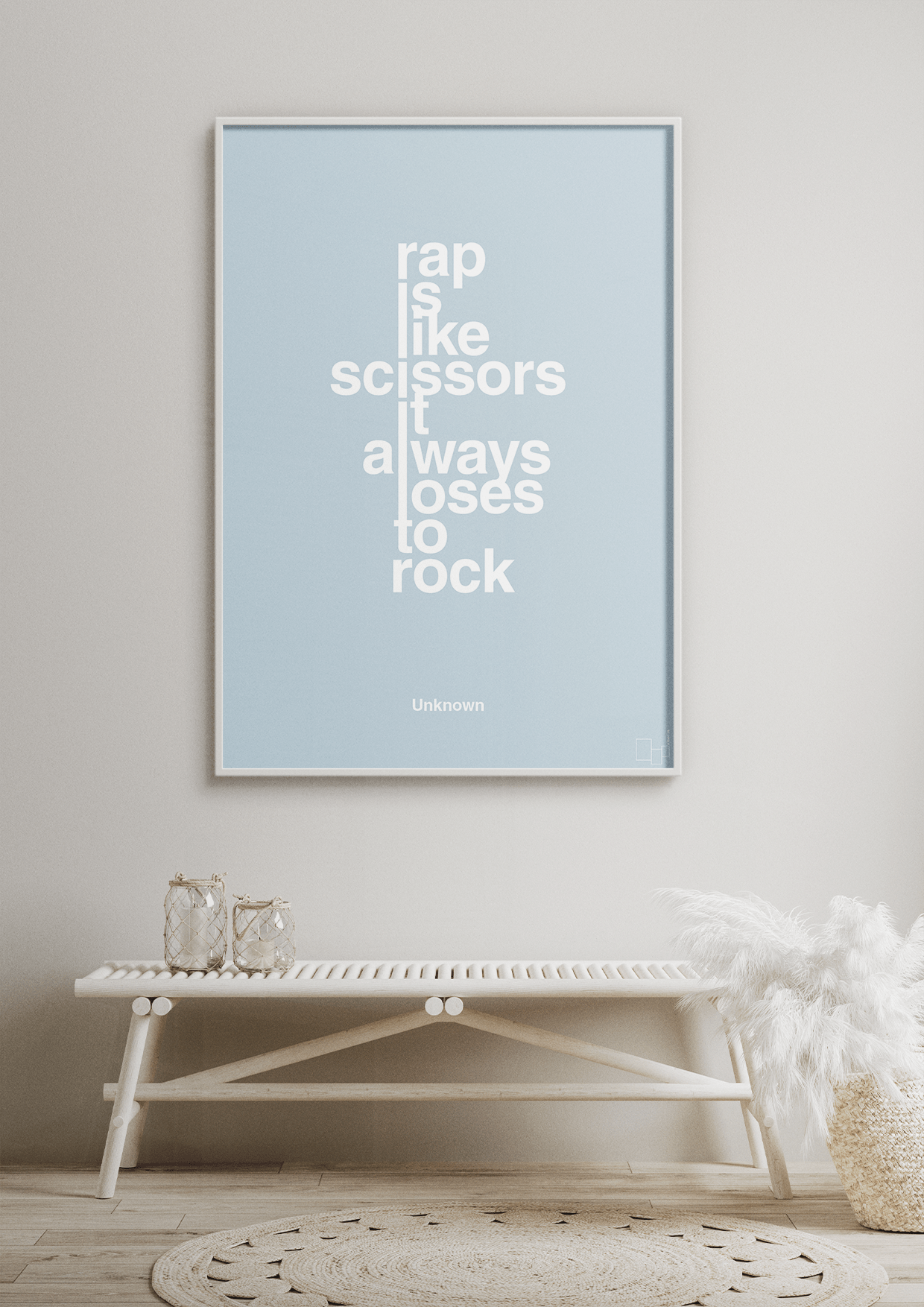 plakat: rap is like scissors it always loses to rock - graphic charcoal-Unknown-A1two3