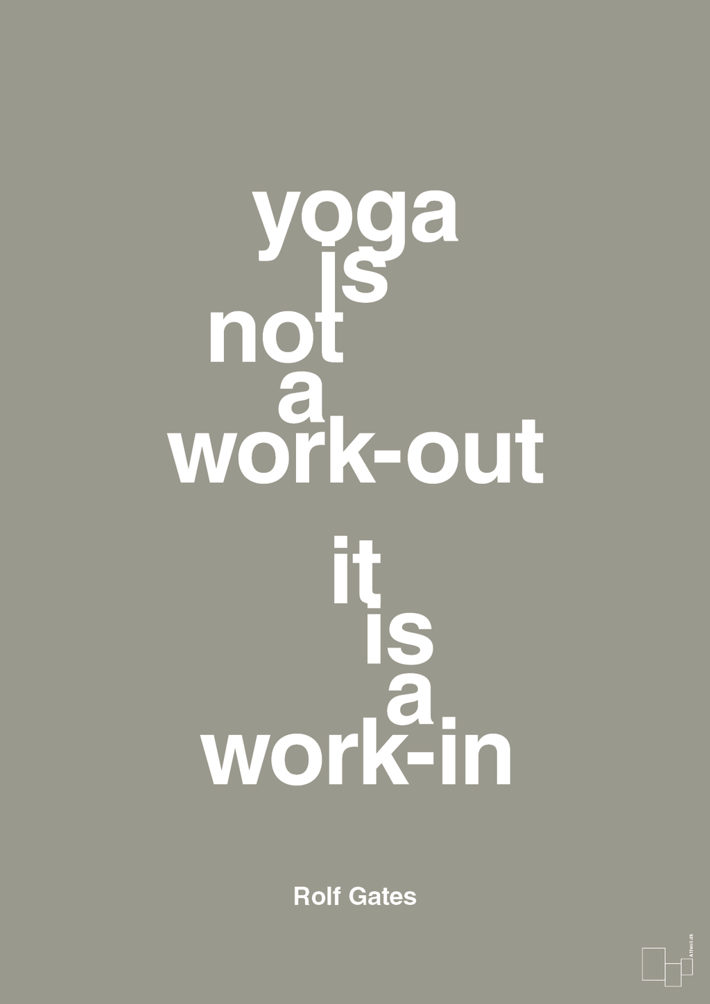 plakat: yoga is not a work-out - battleship gray-Forfatter-A1two3