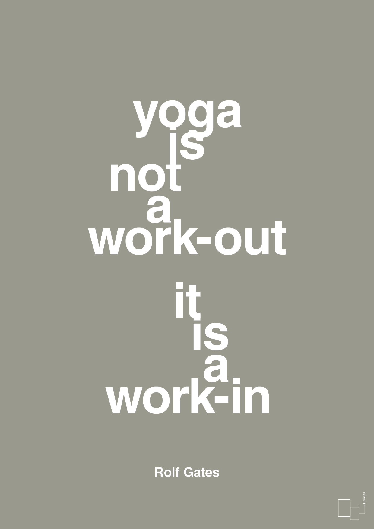 plakat: yoga is not a work-out - battleship gray-Forfatter-A1two3