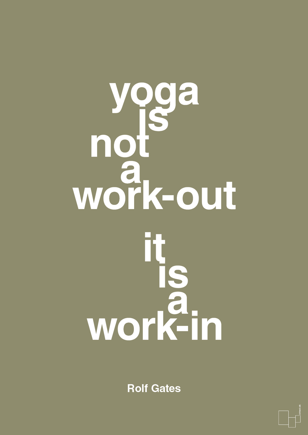 plakat: yoga is not a work-out - misty forrest-Forfatter-A1two3