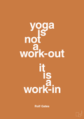 plakat: yoga is not a work-out - rumba orange-Forfatter-A1two3