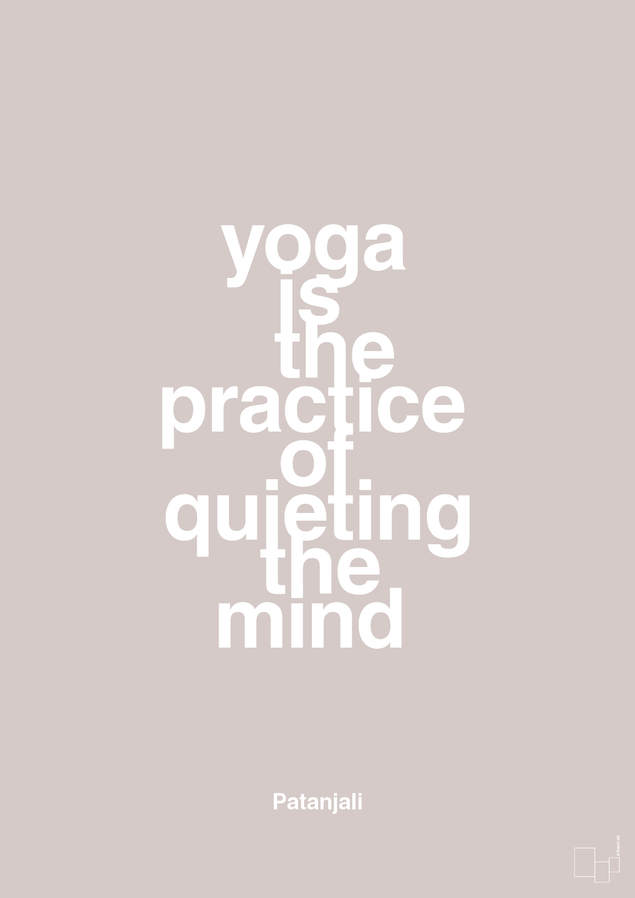plakat: yoga is the practice of quieting the mind - broken beige-Forfatter-A1two3