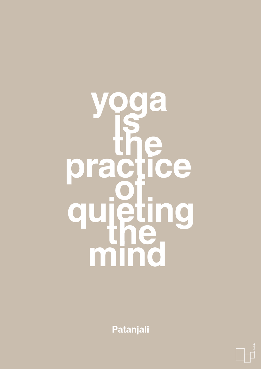 plakat: yoga is the practice of quieting the mind - creamy mushroom-Forfatter-A1two3