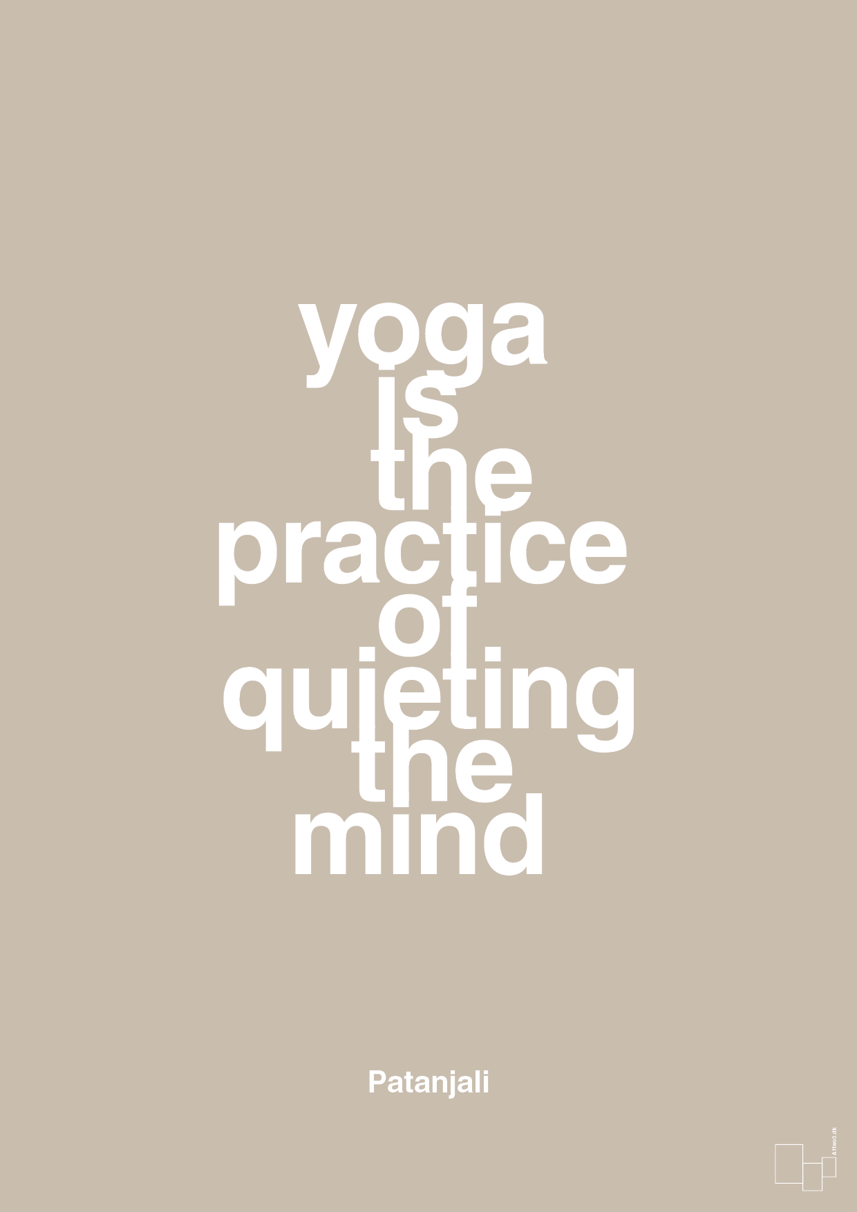 plakat: yoga is the practice of quieting the mind - creamy mushroom-Forfatter-A1two3