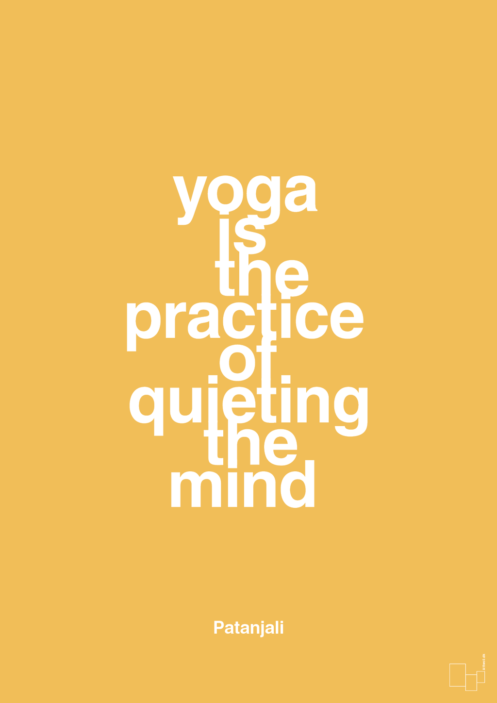 plakat: yoga is the practice of quieting the mind - honeycomb-Forfatter-A1two3