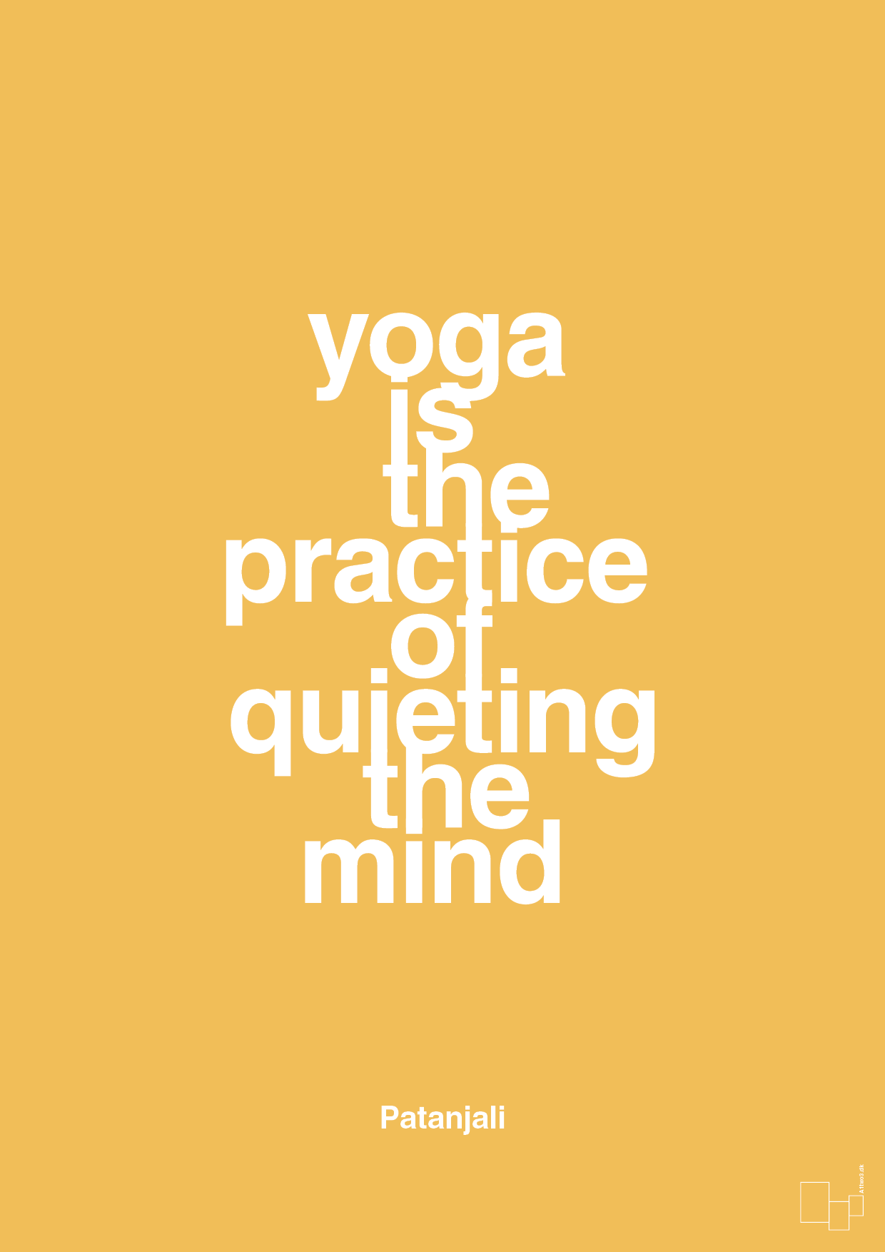 plakat: yoga is the practice of quieting the mind - honeycomb-Forfatter-A1two3