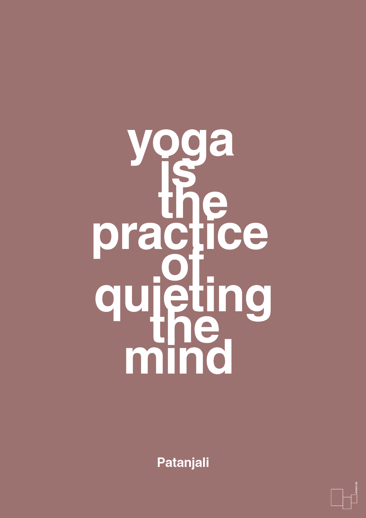 plakat: yoga is the practice of quieting the mind - plum-Forfatter-A1two3