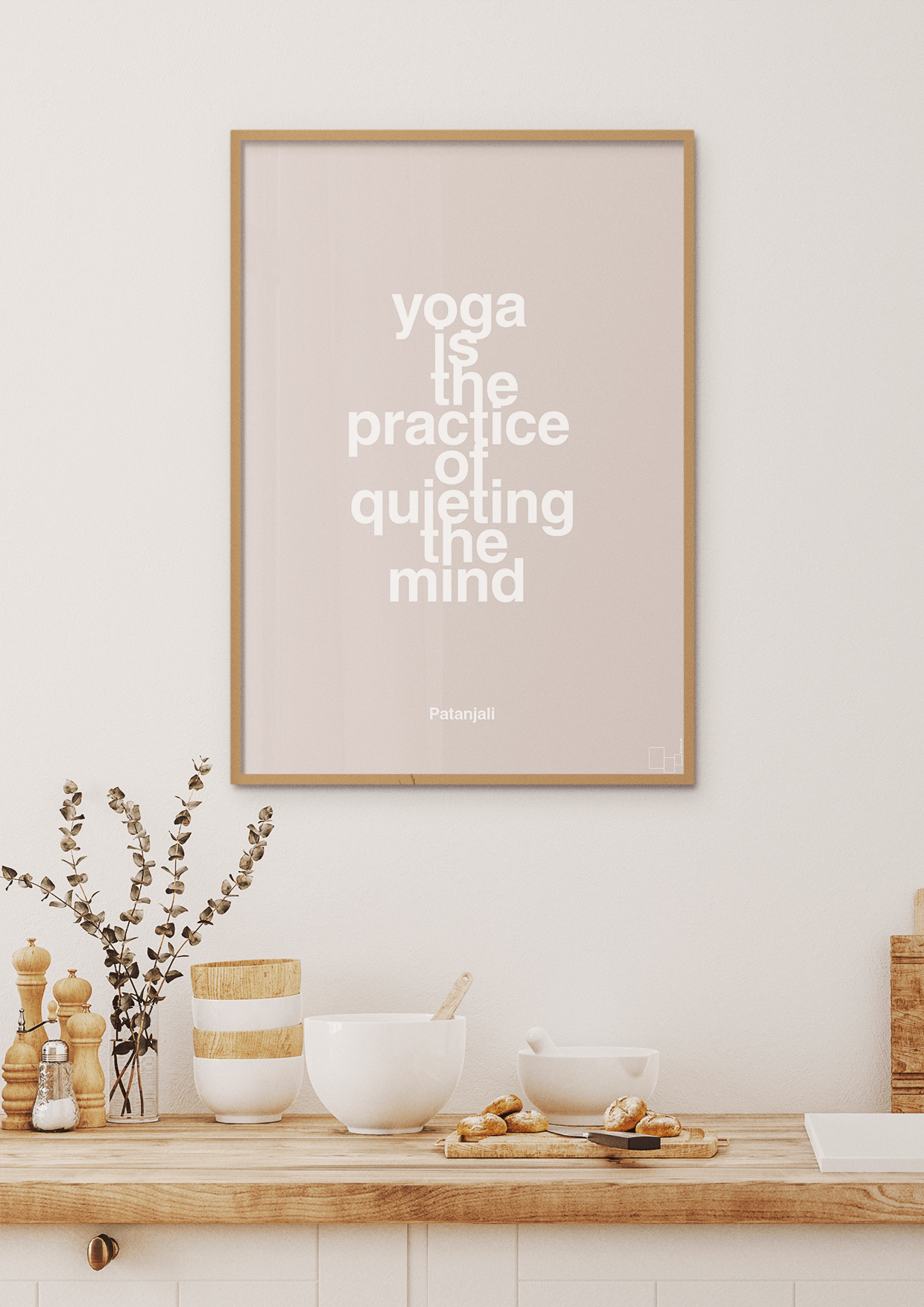 plakat: yoga is the practice of quieting the mind - painters white-Forfatter-A1two3
