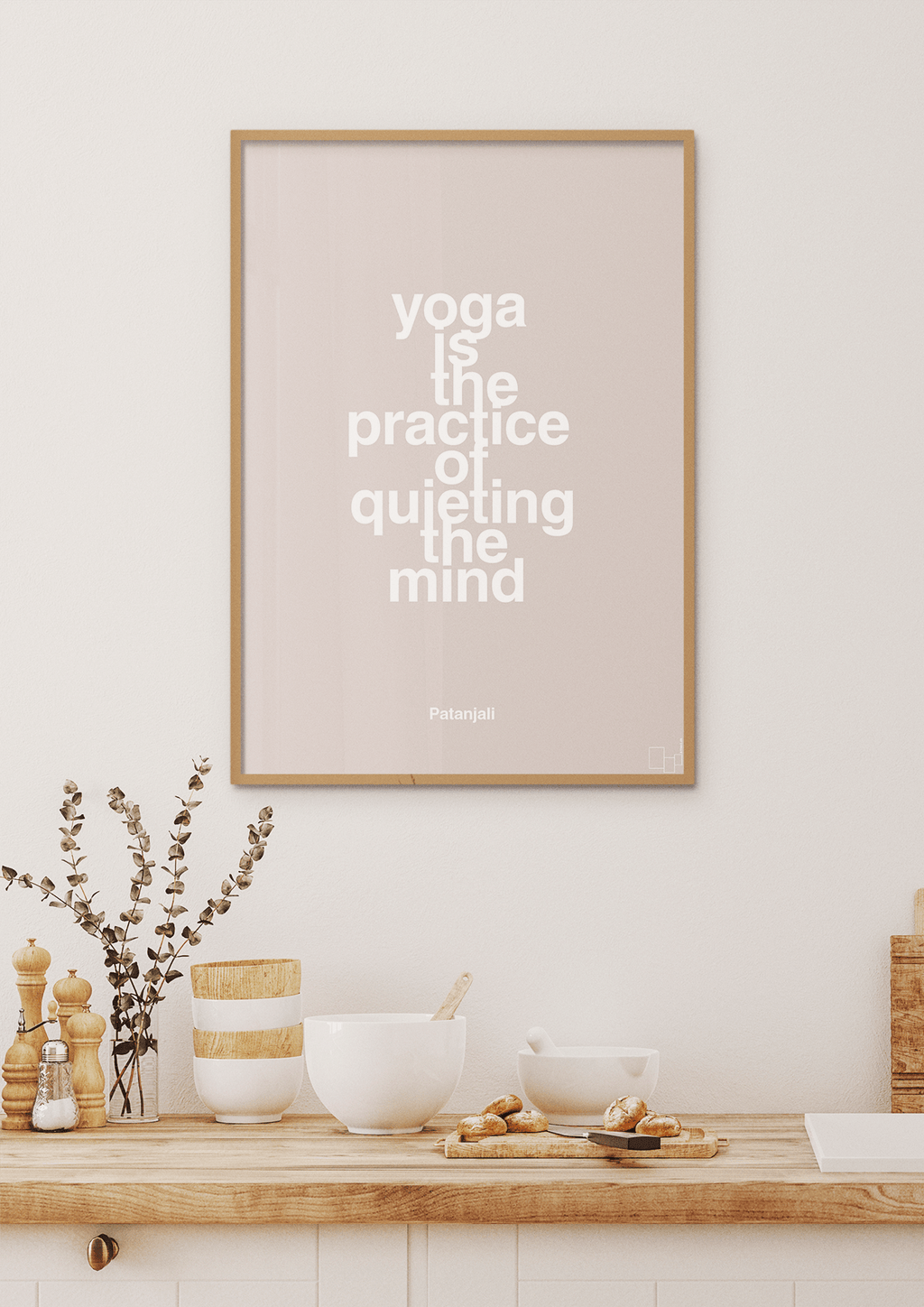 plakat: yoga is the practice of quieting the mind - dark brown-Forfatter-A1two3