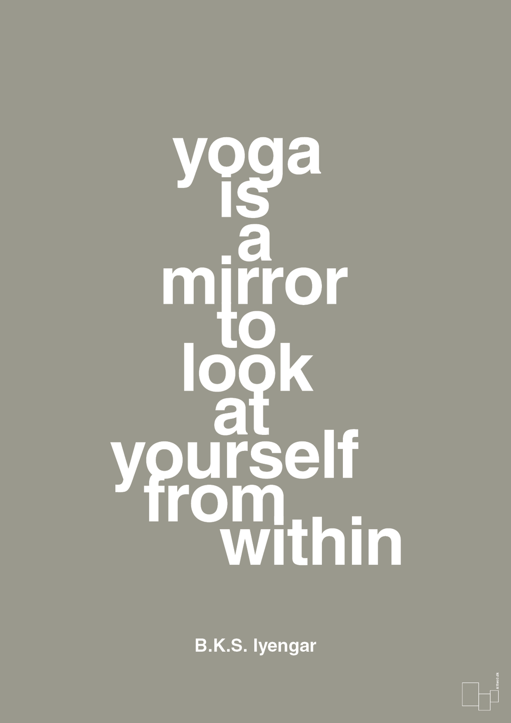 plakat: yoga is a mirror - battleship gray-Forfatter-A1two3