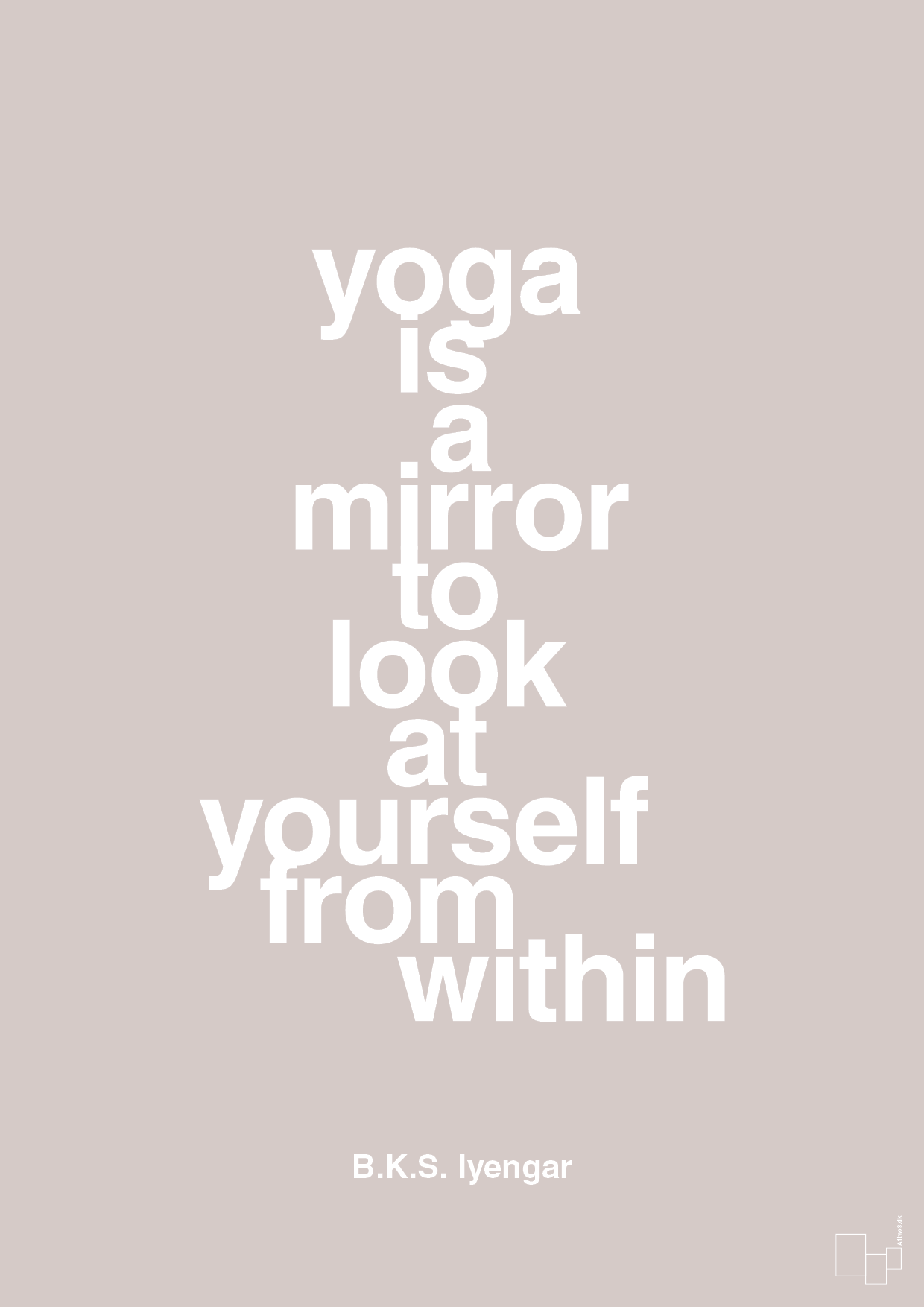 plakat: yoga is a mirror - broken beige-Forfatter-A1two3