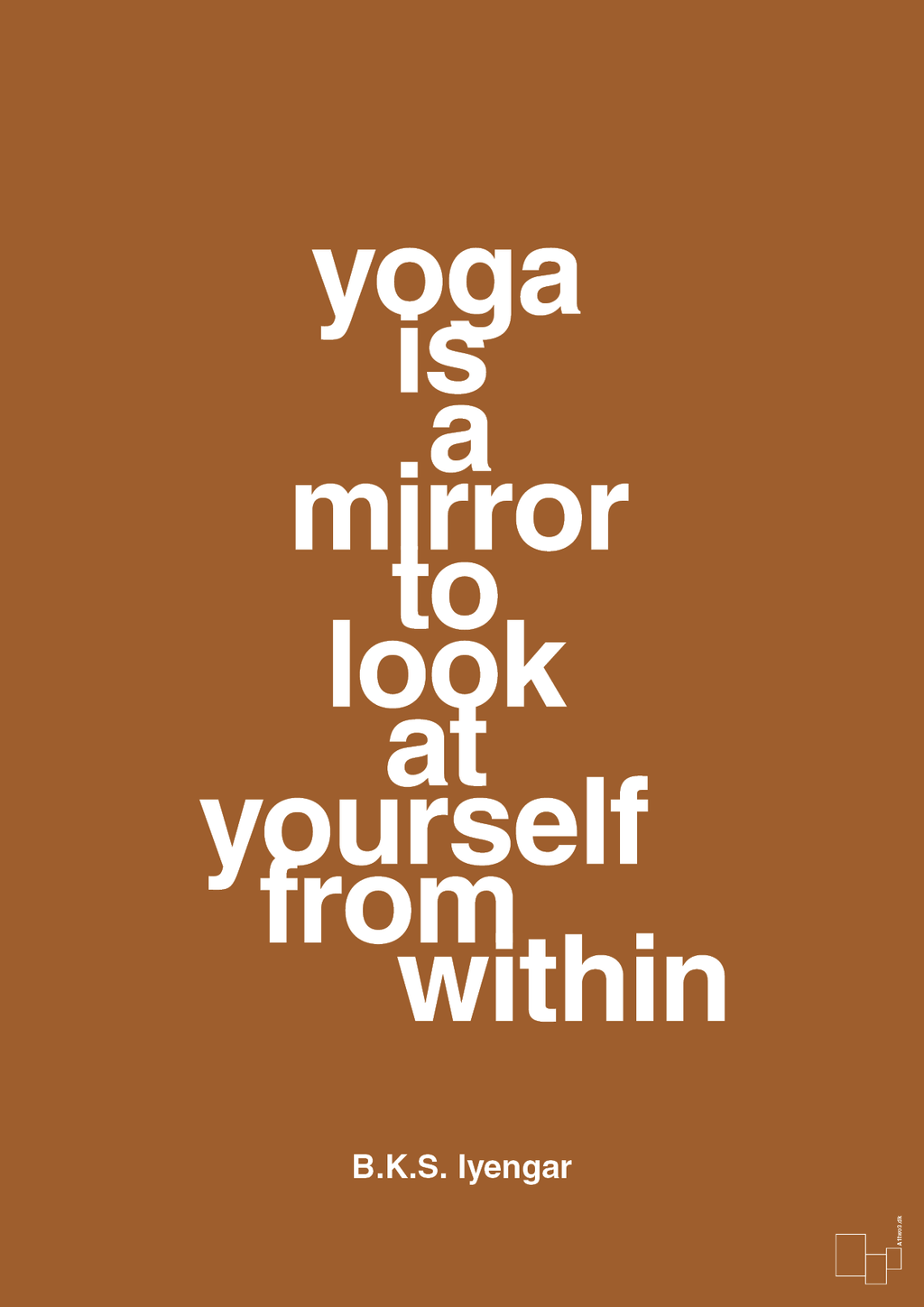 plakat: yoga is a mirror - cognac-Forfatter-A1two3
