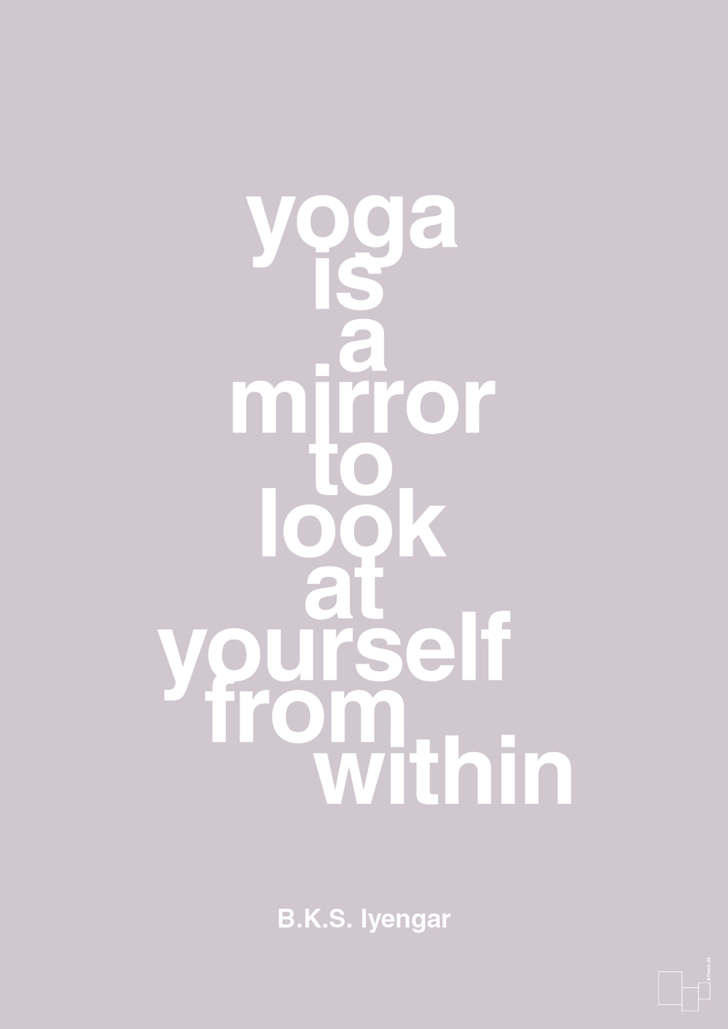 plakat: yoga is a mirror - dusty lilac-Forfatter-A1two3
