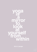 plakat: yoga is a mirror - dusty lilac-Forfatter-A1two3