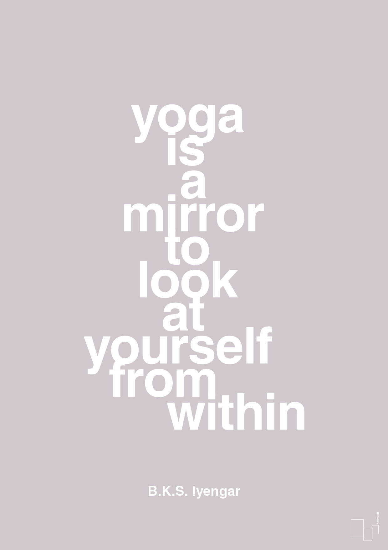 plakat: yoga is a mirror - dusty lilac-Forfatter-A1two3