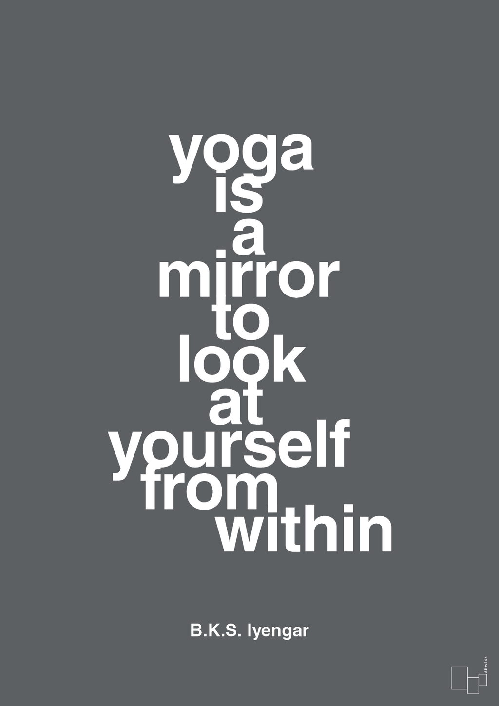 plakat: yoga is a mirror - graphic charcoal-Forfatter-A1two3