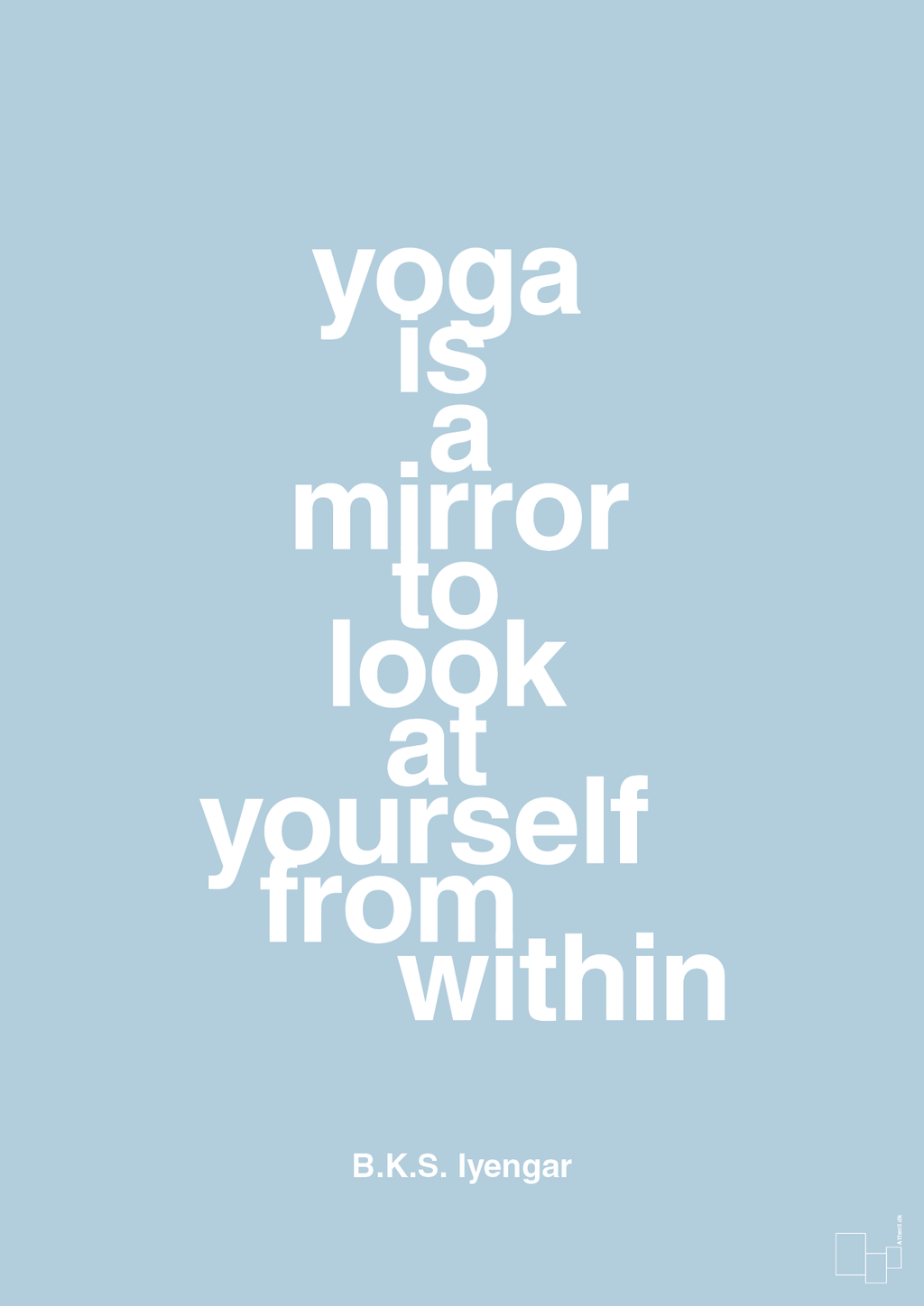 plakat: yoga is a mirror - heavenly blue-Forfatter-A1two3