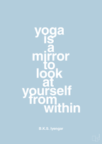 plakat: yoga is a mirror - heavenly blue-Forfatter-A1two3