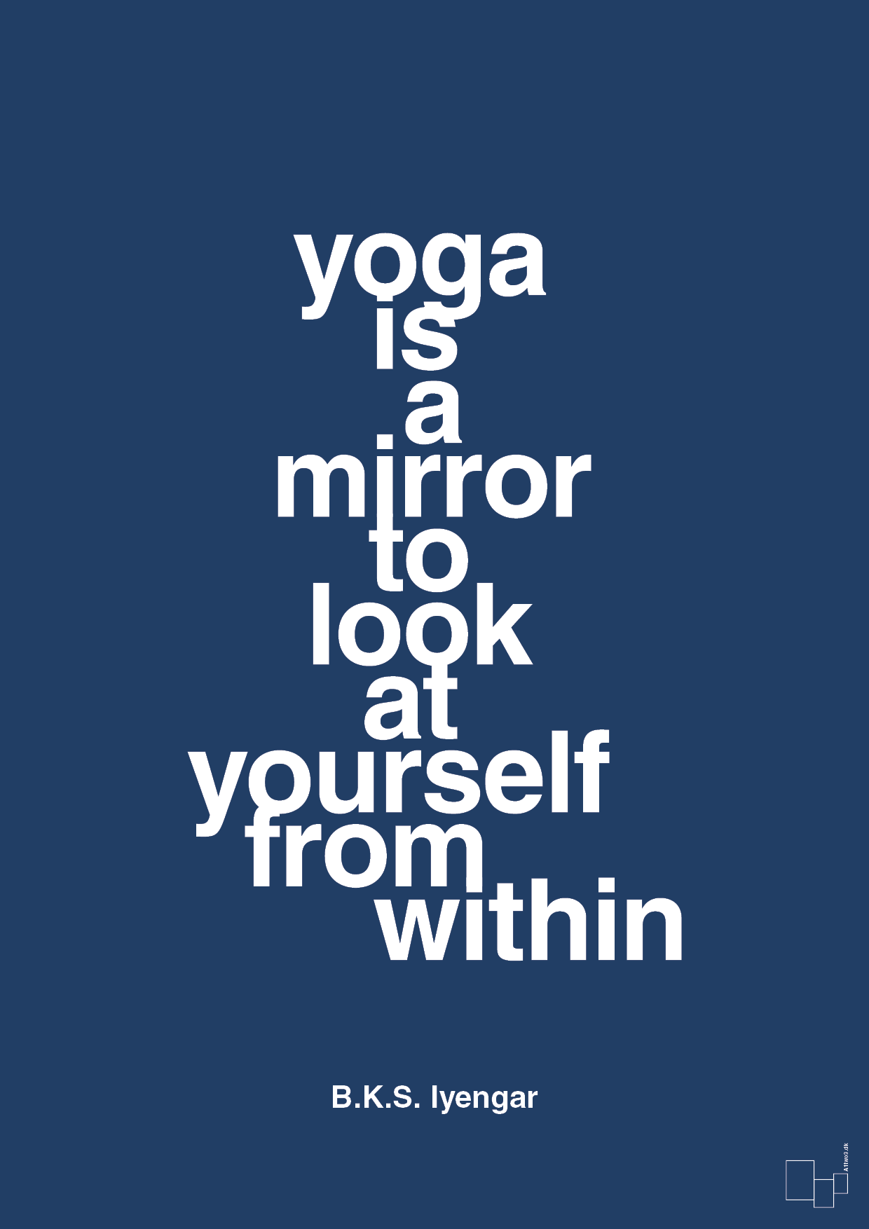 plakat: yoga is a mirror - lapis blue-Forfatter-A1two3