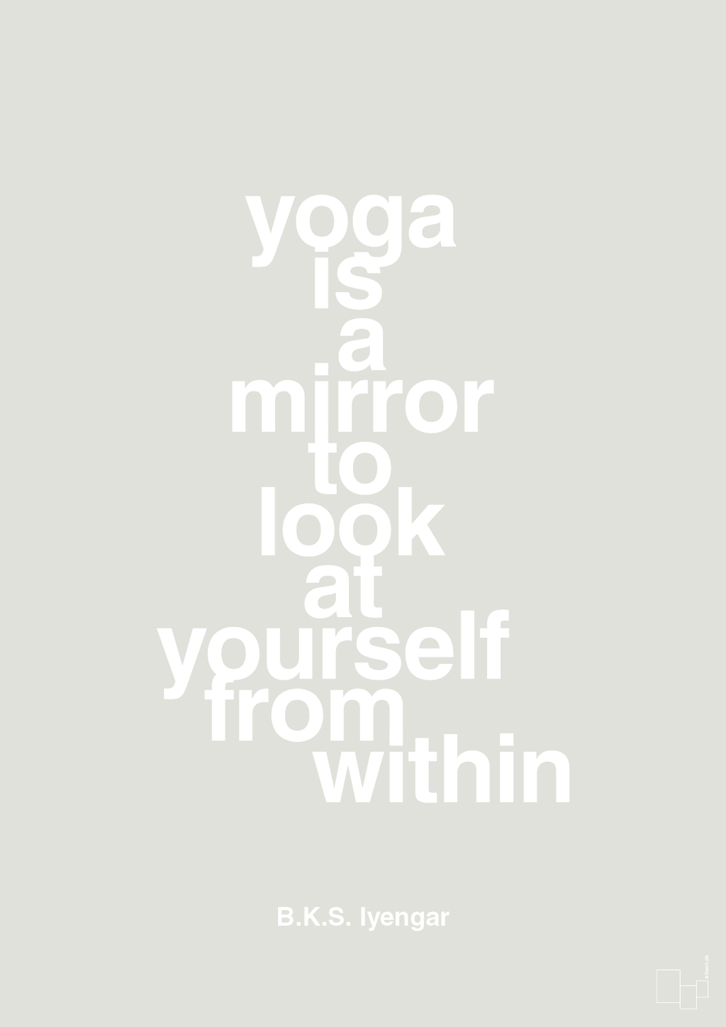 plakat: yoga is a mirror - painters white-Forfatter-A1two3