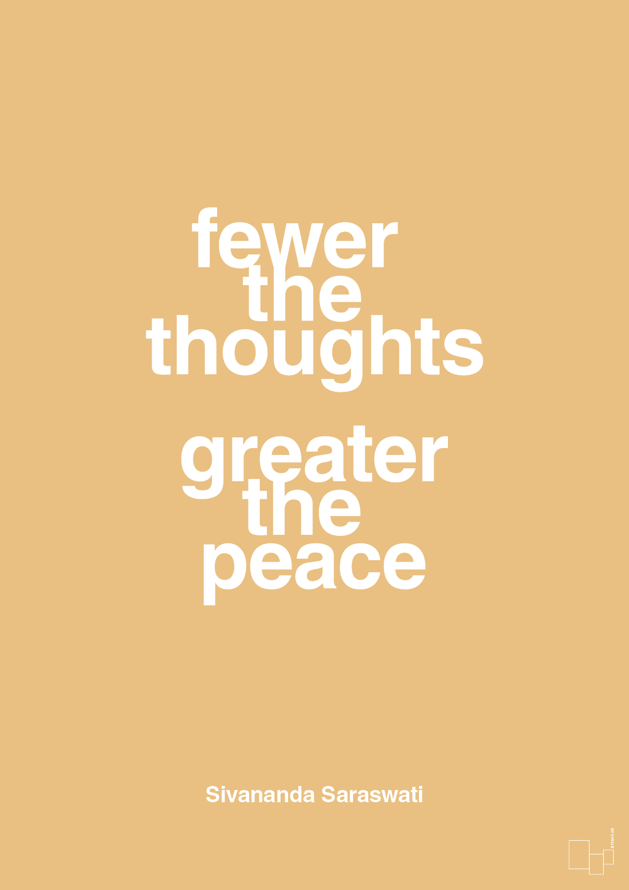plakat: fewer the thoughts greater the peace - charismatic-Religion-A1two3