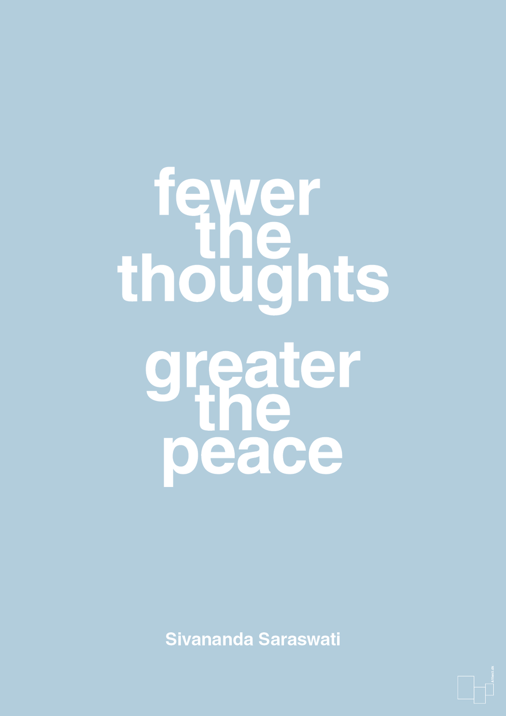 plakat: fewer the thoughts greater the peace - heavenly blue-Religion-A1two3