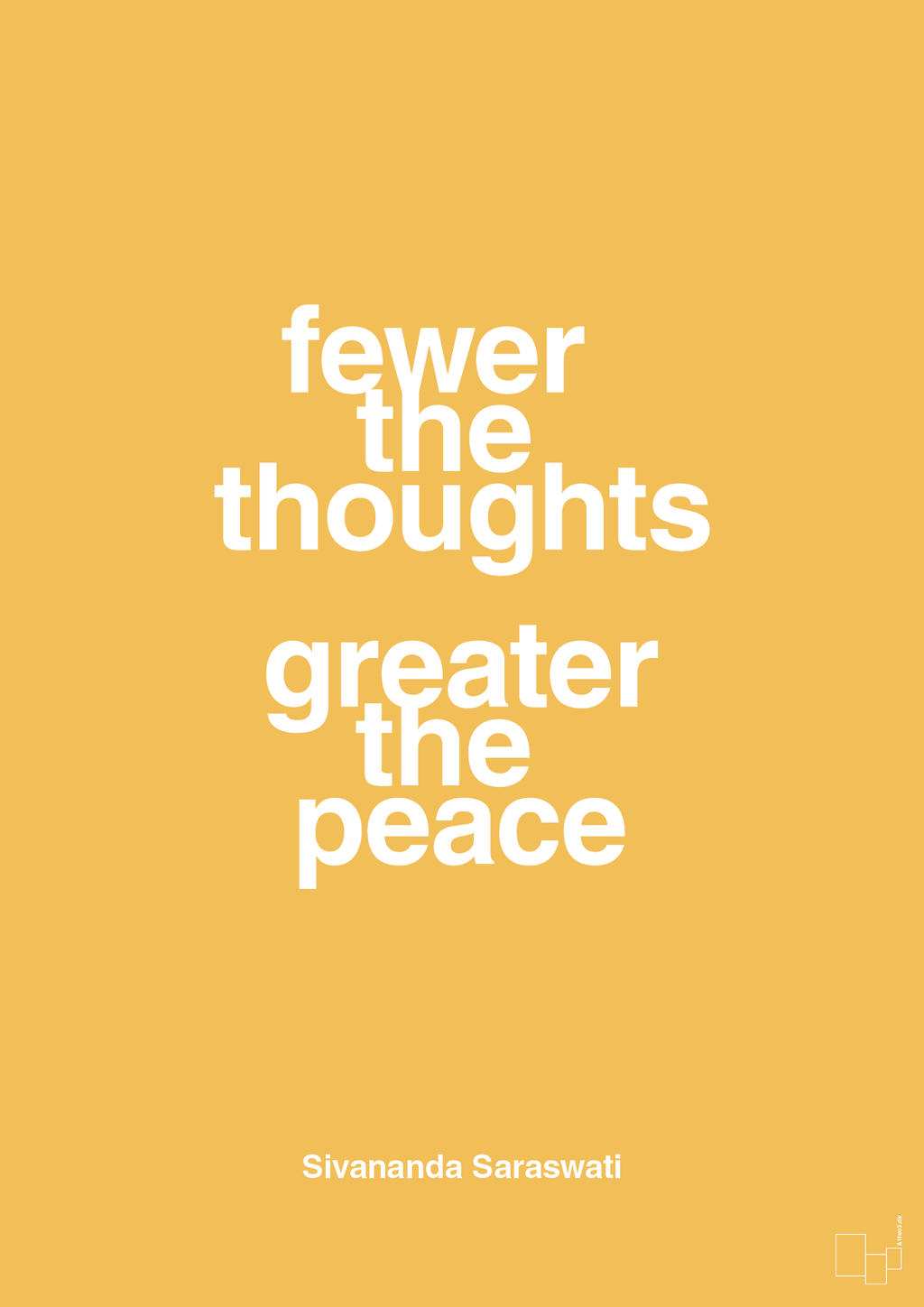 plakat: fewer the thoughts greater the peace - honeycomb-Religion-A1two3