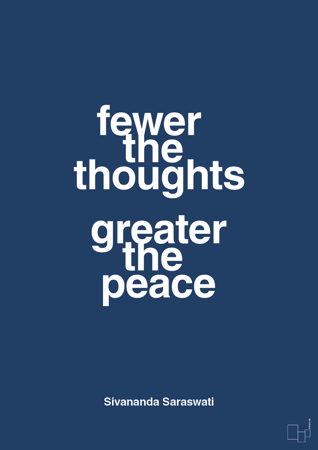 plakat: fewer the thoughts greater the peace - lapis blue-Religion-A1two3