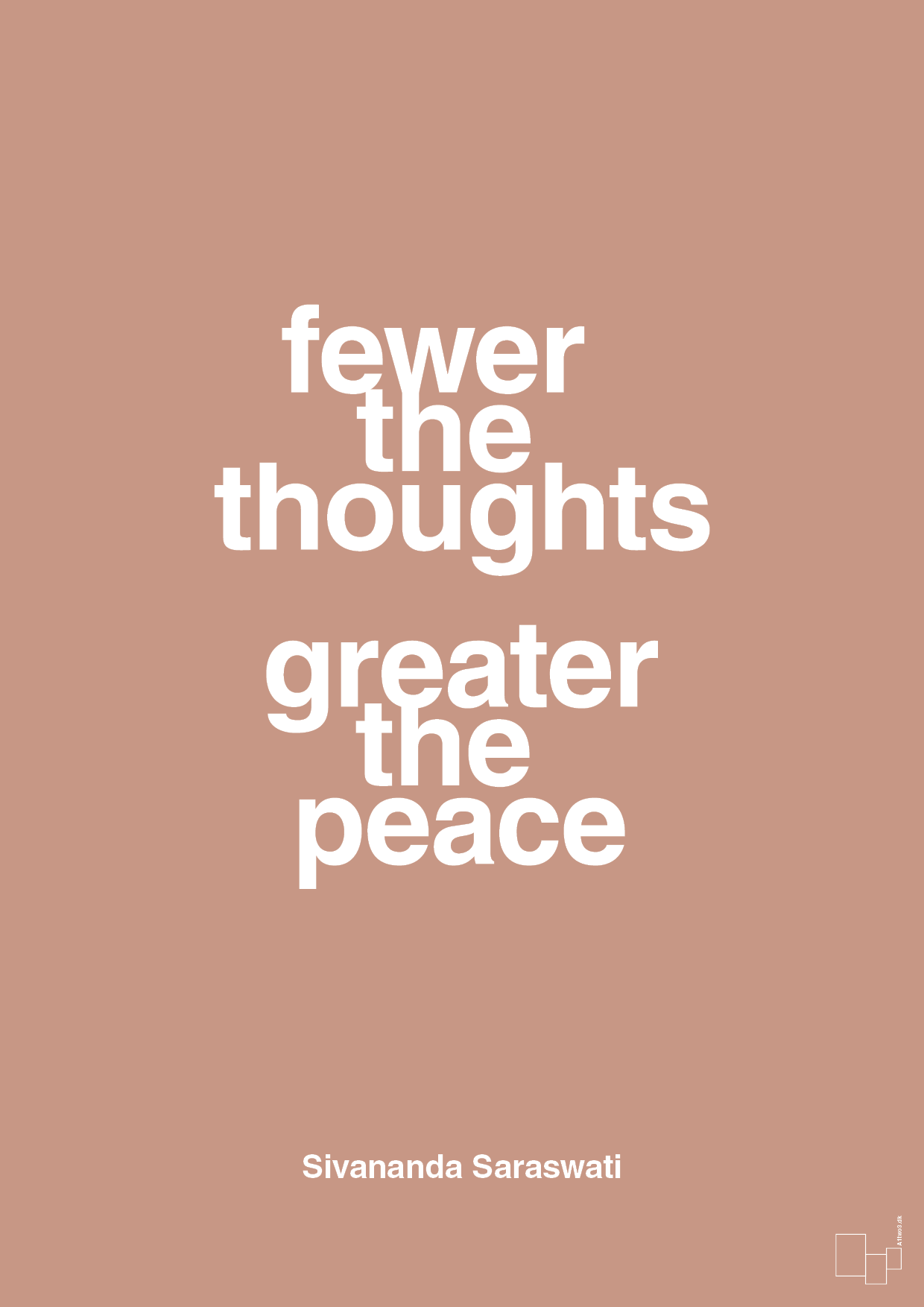 plakat: fewer the thoughts greater the peace - powder-Religion-A1two3