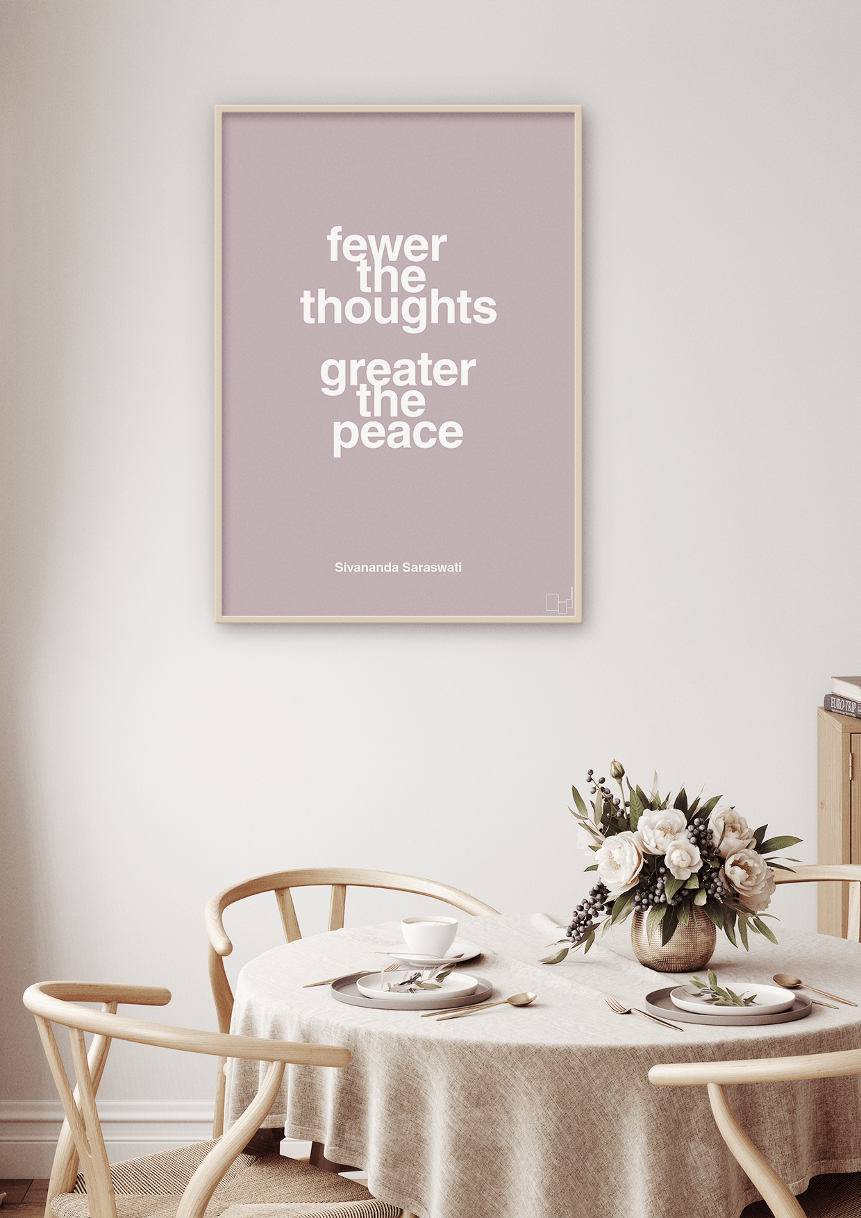 plakat: fewer the thoughts greater the peace - cognac-Religion-A1two3