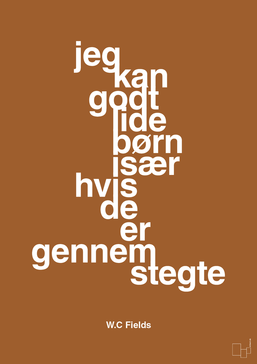 plakat: jeg kan godt lide børn især hvis de er gennemstegte - cognac-Skuespiller-A1two3