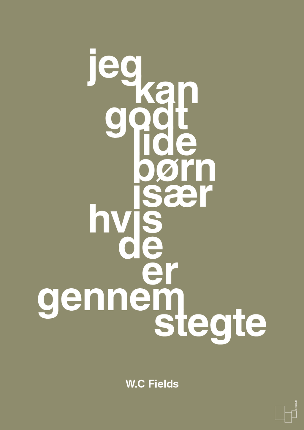 plakat: jeg kan godt lide børn især hvis de er gennemstegte - misty forrest-Skuespiller-A1two3