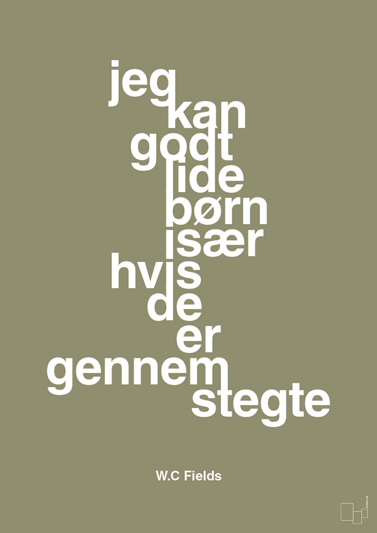 plakat: jeg kan godt lide børn især hvis de er gennemstegte - misty forrest-Skuespiller-A1two3