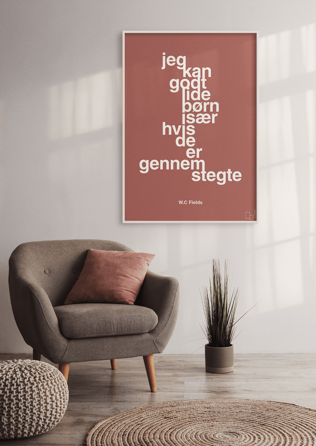 plakat: jeg kan godt lide børn især hvis de er gennemstegte - graphic charcoal-Skuespiller-A1two3
