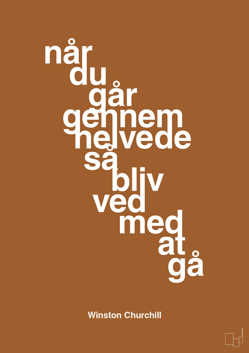 plakat: når du går gennem helvede så bliv ved med at gå - cognac-Politikker-A1two3
