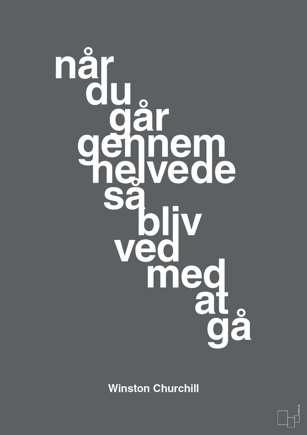 plakat: når du går gennem helvede så bliv ved med at gå - graphic charcoal-Politikker-A1two3