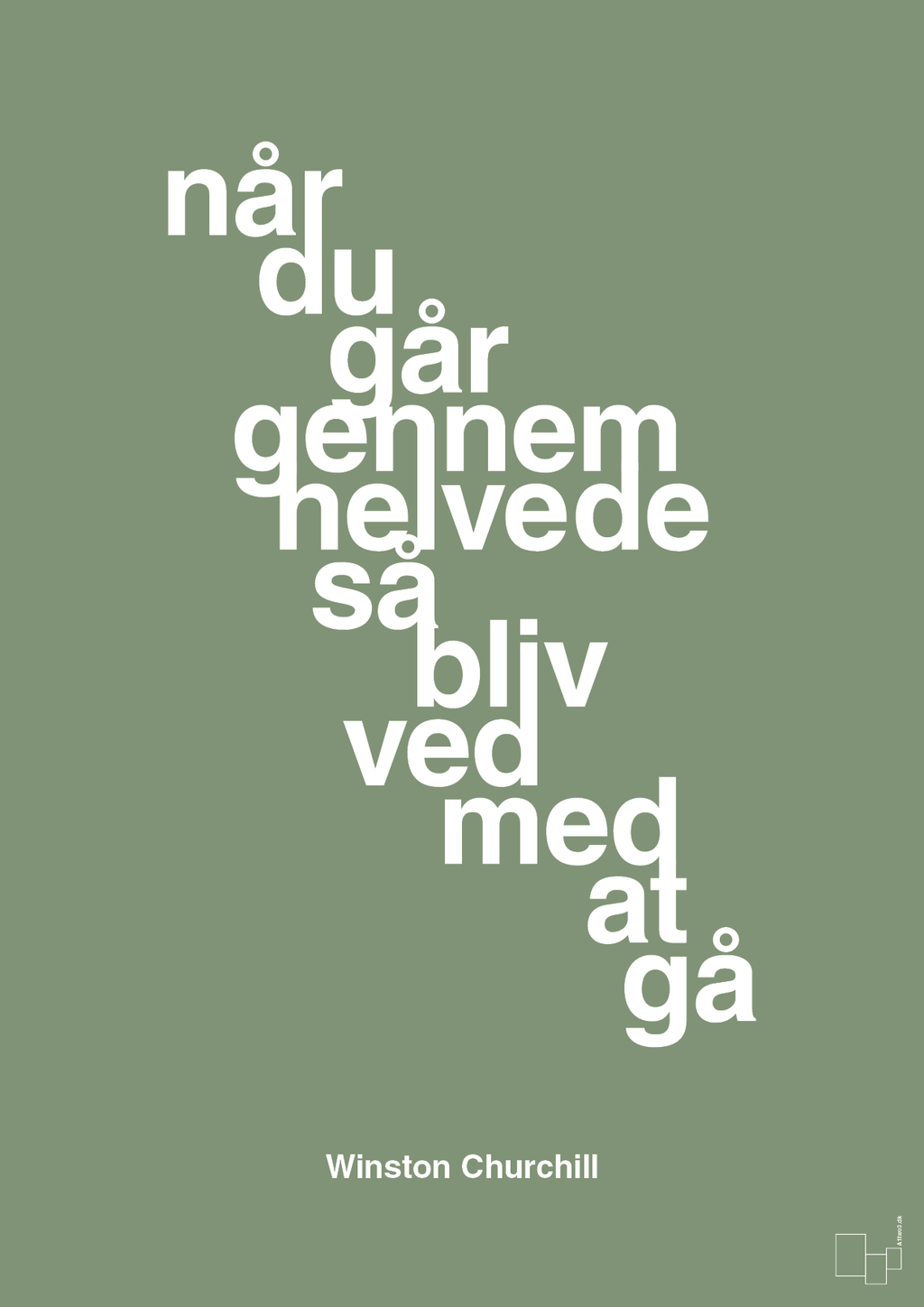 plakat: når du går gennem helvede så bliv ved med at gå - jade-Politikker-A1two3