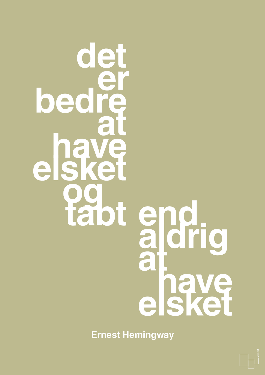 plakat: det er bedre at have elsket og tabt end aldrig at have elsket - back to nature-Forfatter-A1two3