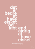 plakat: det er bedre at have elsket og tabt end aldrig at have elsket - bubble shell-Forfatter-A1two3
