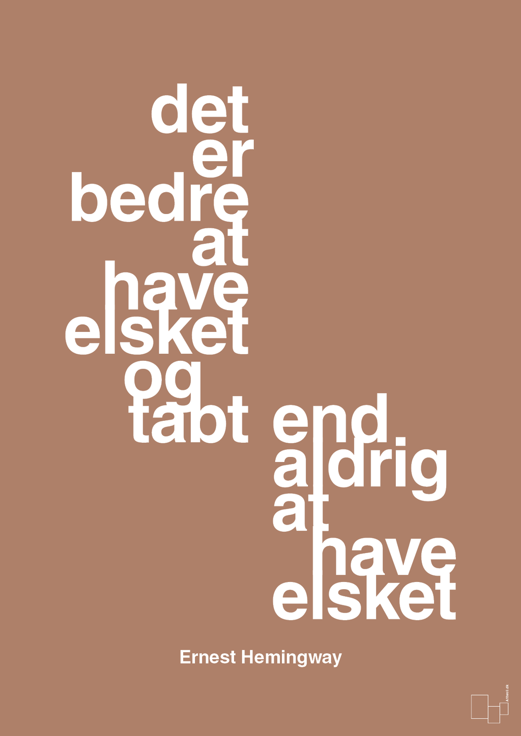 plakat: det er bedre at have elsket og tabt end aldrig at have elsket - cider spice-Forfatter-A1two3