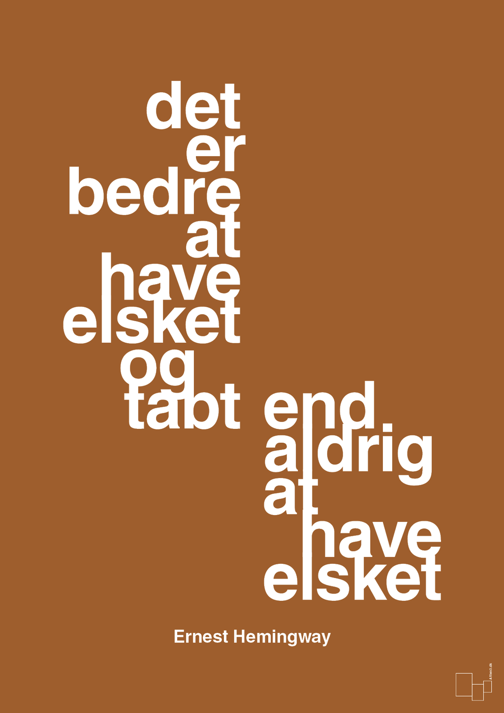 plakat: det er bedre at have elsket og tabt end aldrig at have elsket - cognac-Forfatter-A1two3
