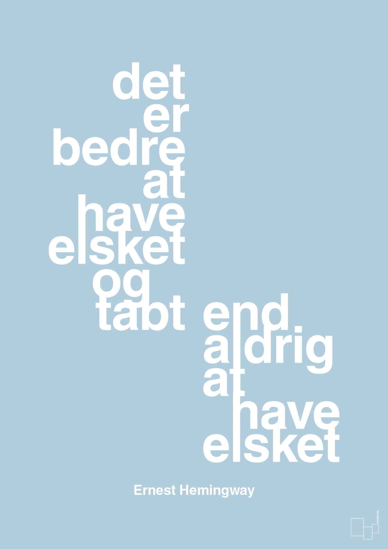 plakat: det er bedre at have elsket og tabt end aldrig at have elsket - heavenly blue-Forfatter-A1two3