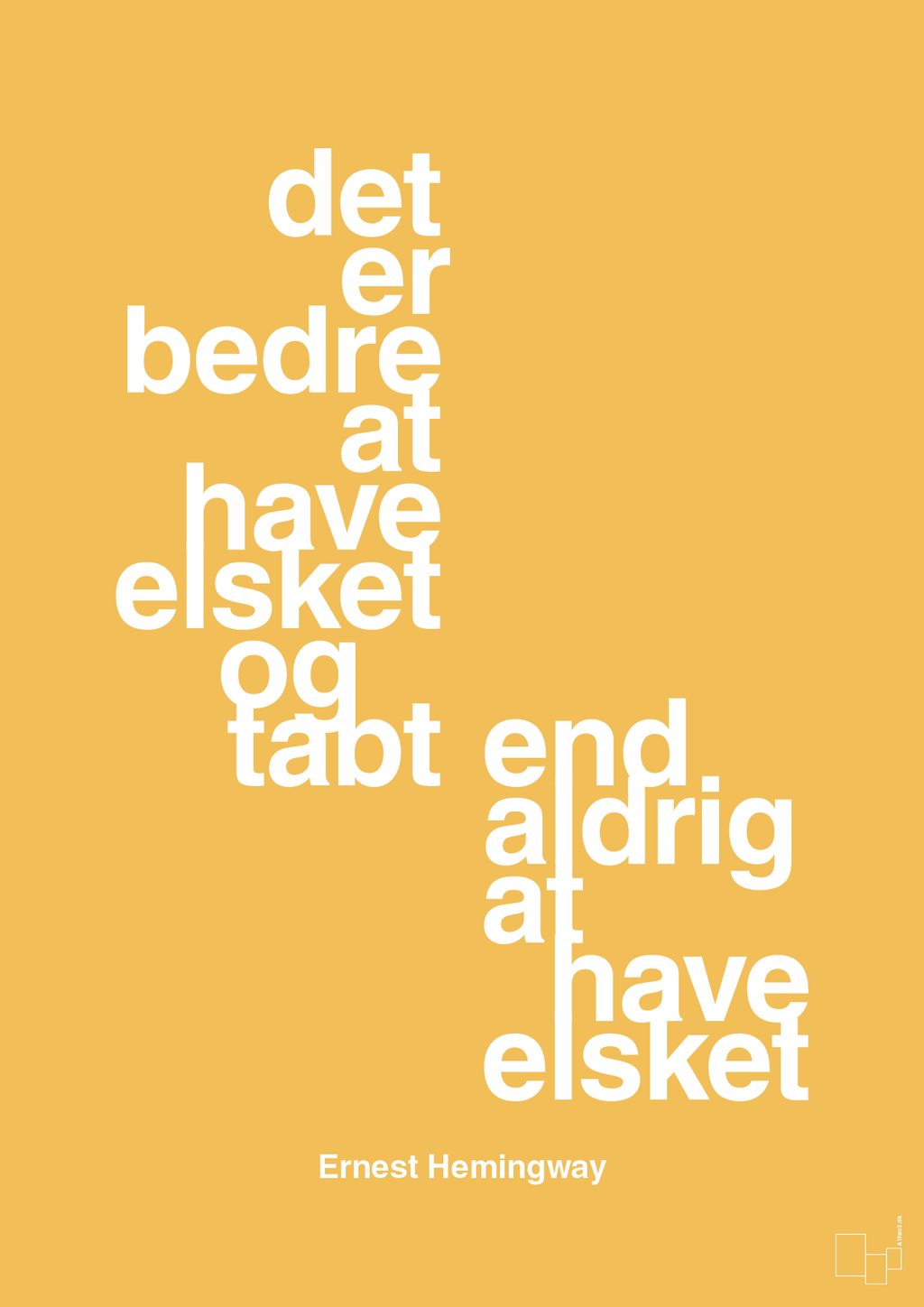 plakat: det er bedre at have elsket og tabt end aldrig at have elsket - honeycomb-Forfatter-A1two3