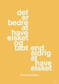 plakat: det er bedre at have elsket og tabt end aldrig at have elsket - honeycomb-Forfatter-A1two3