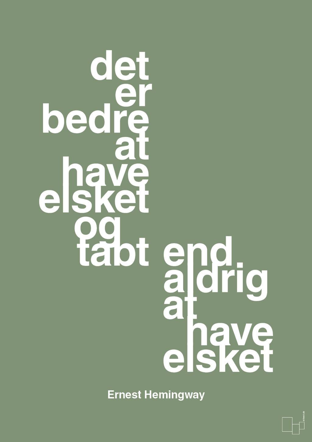 plakat: det er bedre at have elsket og tabt end aldrig at have elsket - jade-Forfatter-A1two3